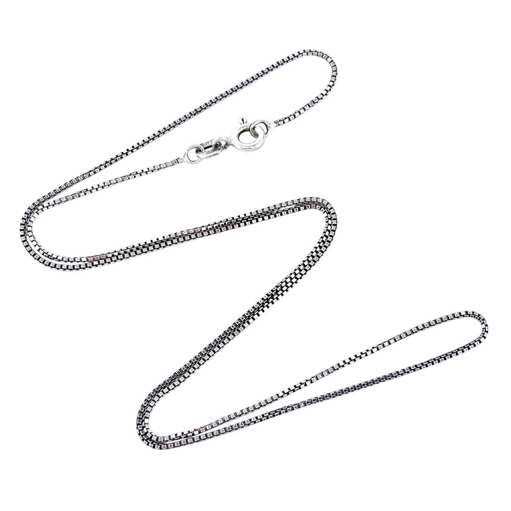 Vintage Italy Sterling Silver 925 Box Chain Necklace 16”